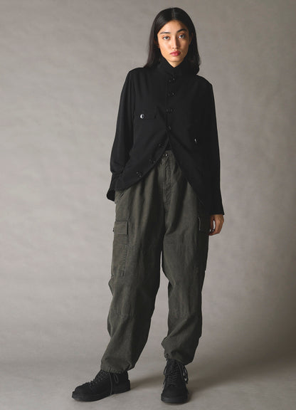CREPE DE CHINE WOMEN'S STAND COLLAR JACKET