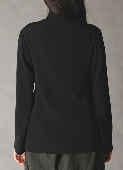 CREPE DE CHINE WOMEN'S STAND COLLAR JACKET