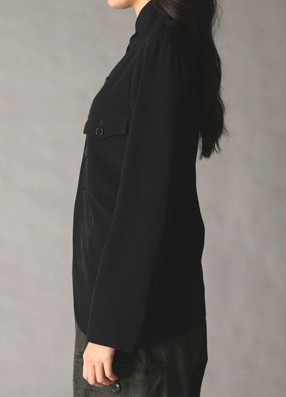 CREPE DE CHINE WOMEN'S STAND COLLAR JACKET