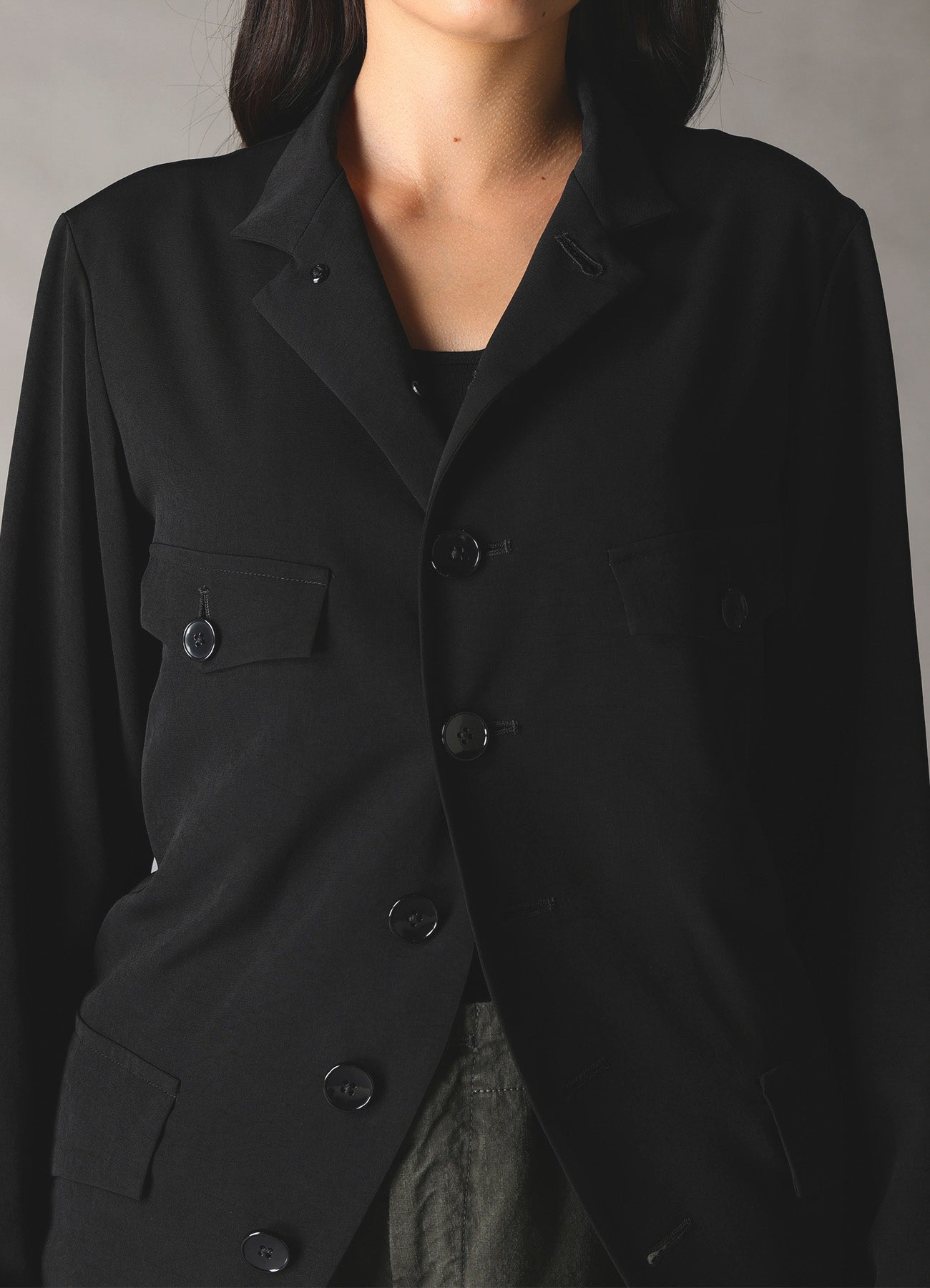 CREPE DE CHINE WOMEN'S STAND COLLAR JACKET