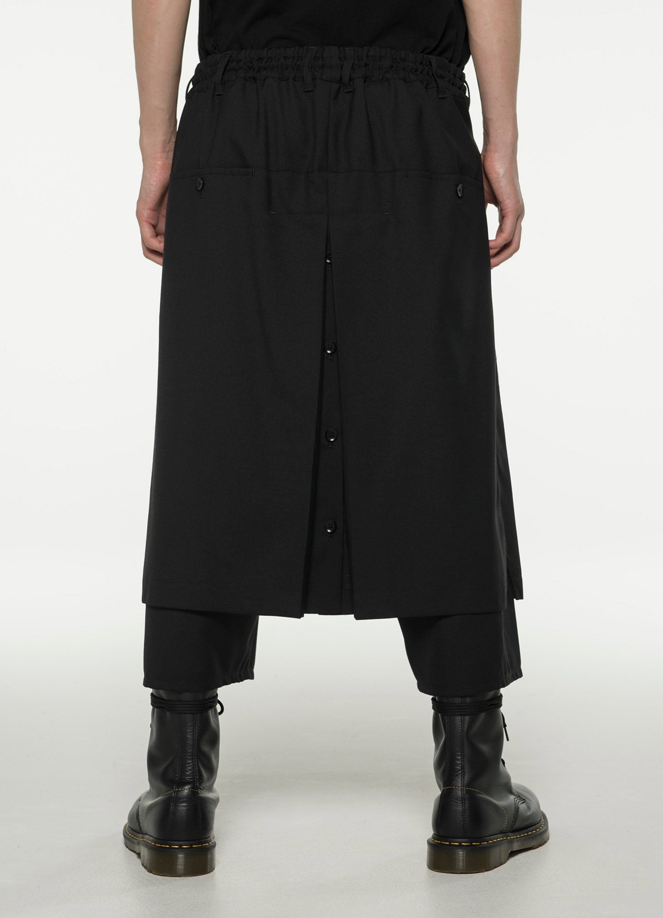 WOOL/POLYESTER GABARDINE WRAP PANTS TYPE 1 – THE SHOP YOHJI YAMAMOTO