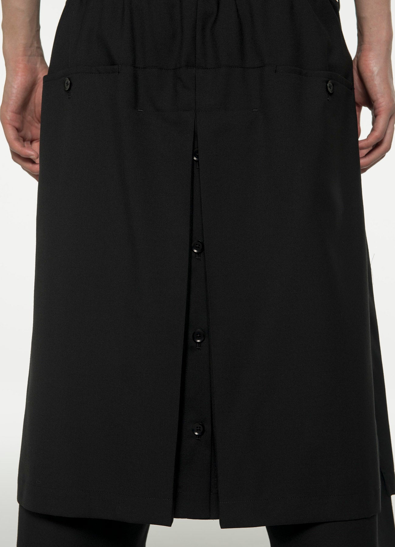 WOOL/POLYESTER GABARDINE WRAP PANTS TYPE 1 – THE SHOP YOHJI YAMAMOTO