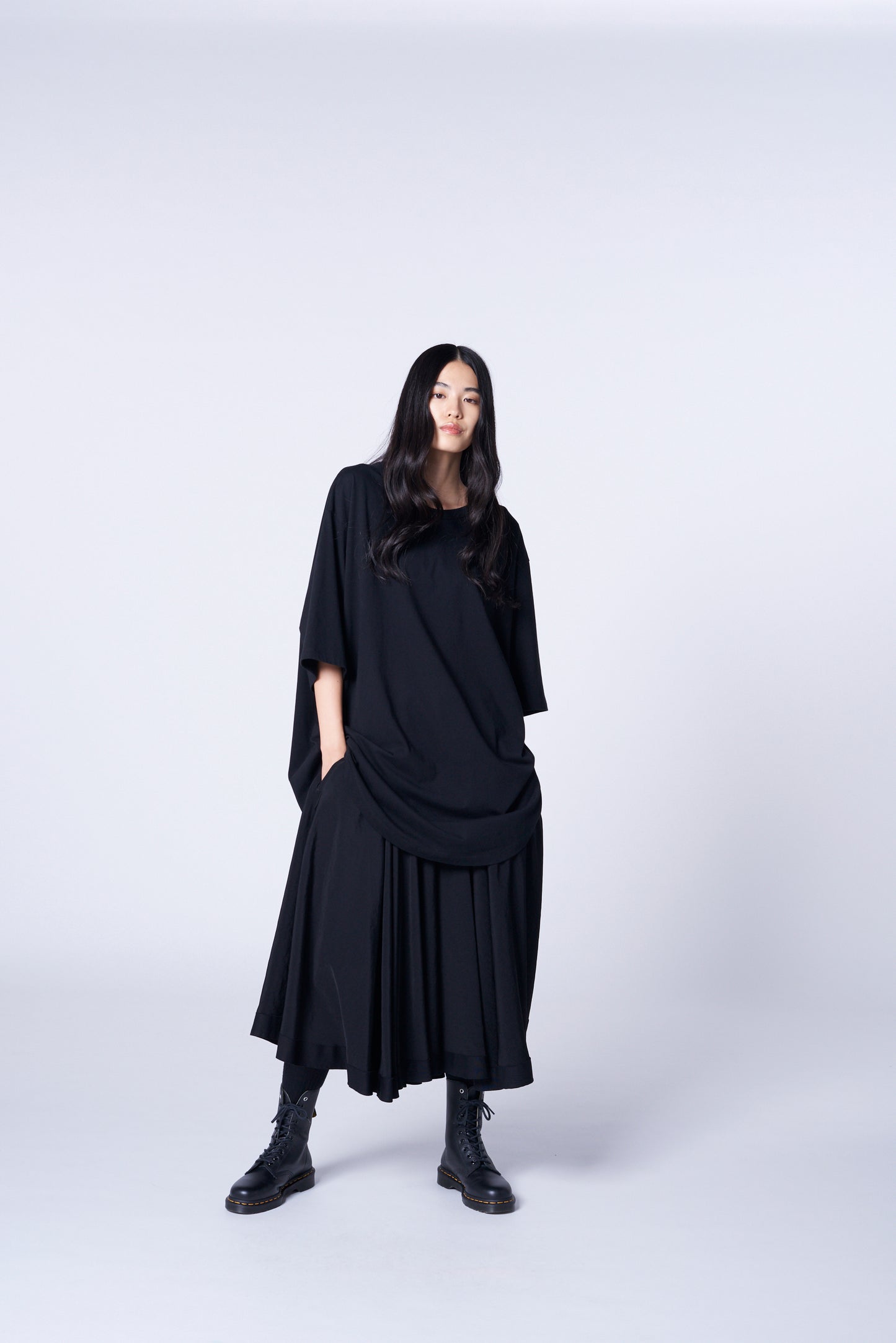 TRIACETATE/POLYESTER CREPE de CHINE CIRCLE PANTS