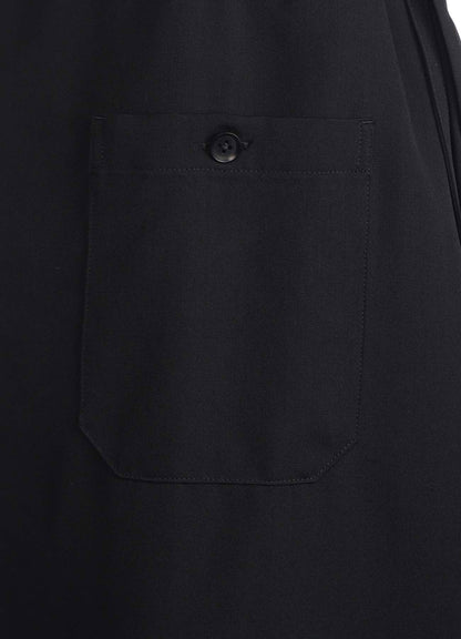 WOOL GABARDINE BOUND SKIRT PANTS