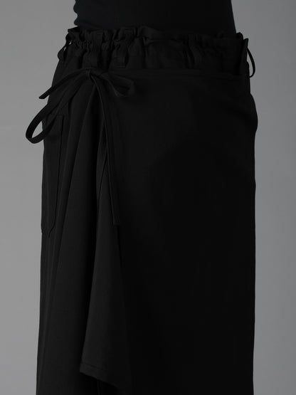 WOOL GABARDINE BOUND SKIRT PANTS