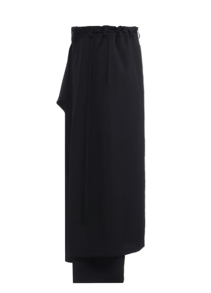WOOL GABARDINE BOUND SKIRT PANTS