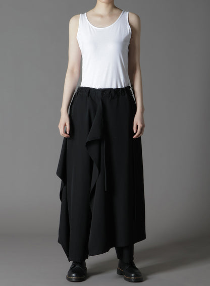WOOL GABARDINE BOUND SKIRT PANTS