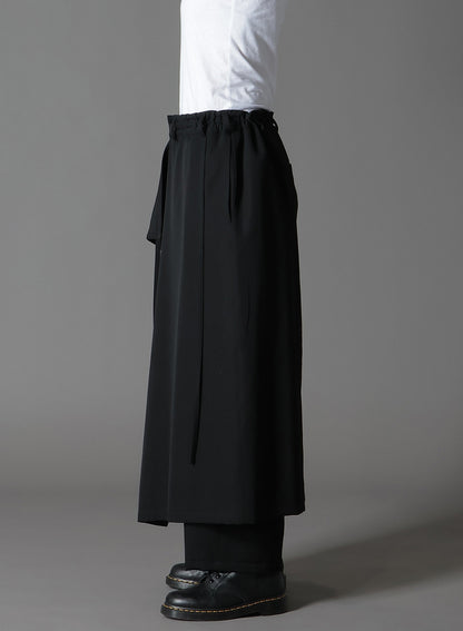 WOOL GABARDINE BOUND SKIRT PANTS