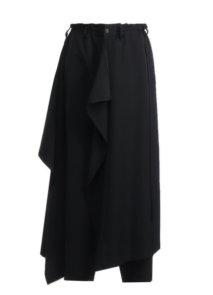 WOOL GABARDINE BOUND SKIRT PANTS
