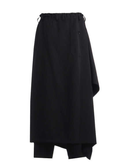WOOL GABARDINE BOUND SKIRT PANTS