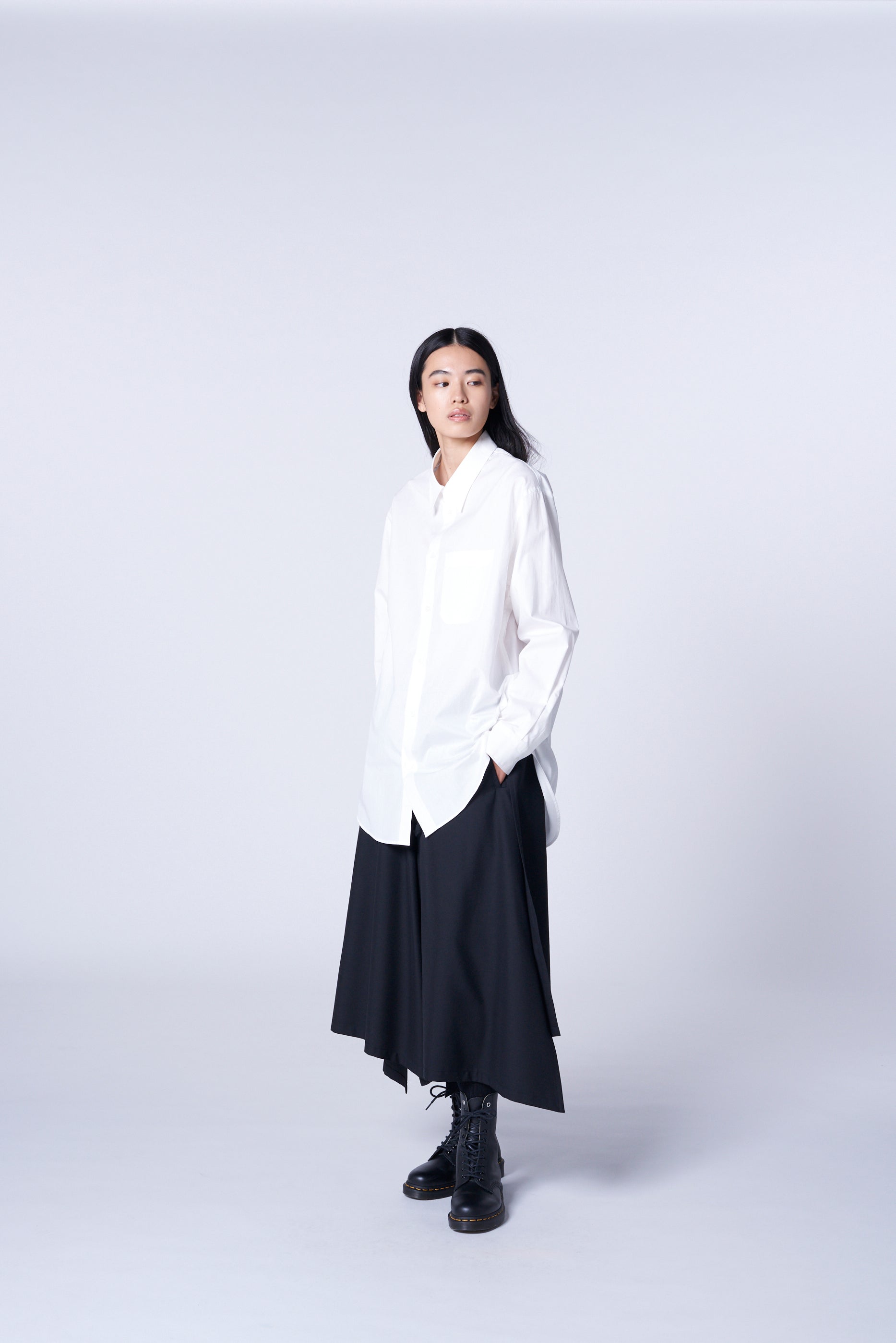 WOOL/POLYESTER GABARDINE HYBRID SKIRT-PANTS – THE SHOP YOHJI YAMAMOTO