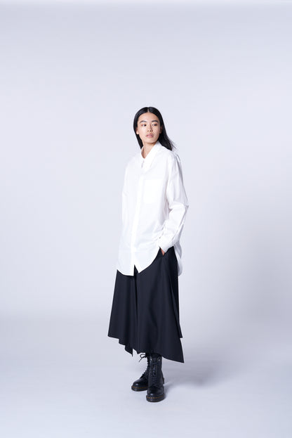 WOOL/POLYESTER GABARDINE HYBRID SKIRT-PANTS