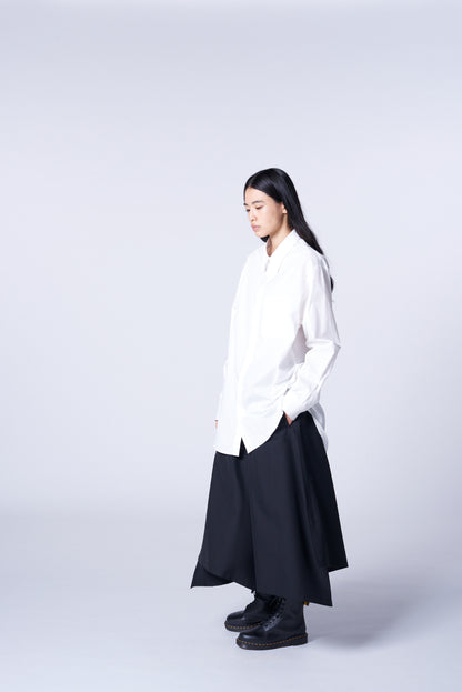 WOOL/POLYESTER GABARDINE HYBRID SKIRT-PANTS