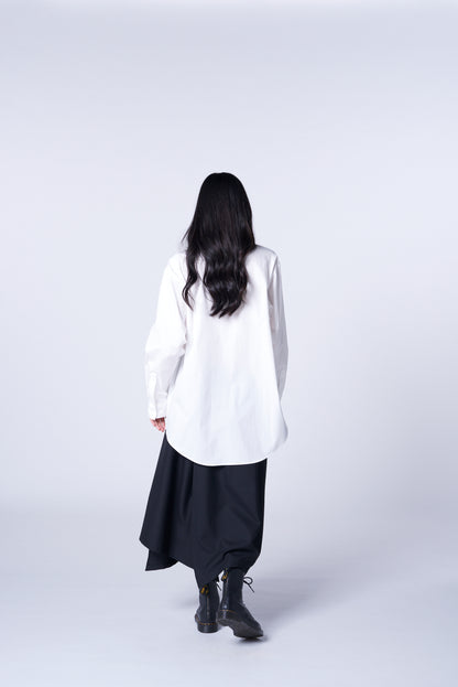 WOOL/POLYESTER GABARDINE HYBRID SKIRT-PANTS