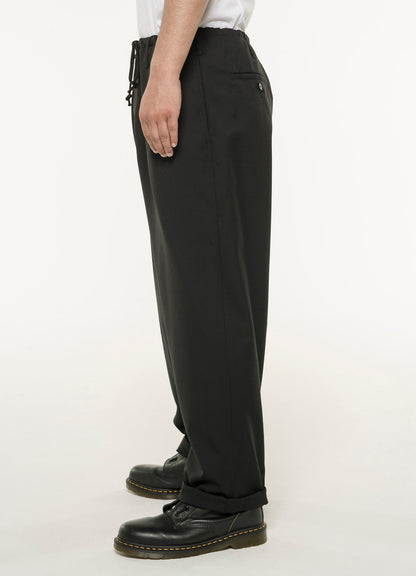 WOOL/POLYESTER GABARDINE DRAWSTRING PANTS