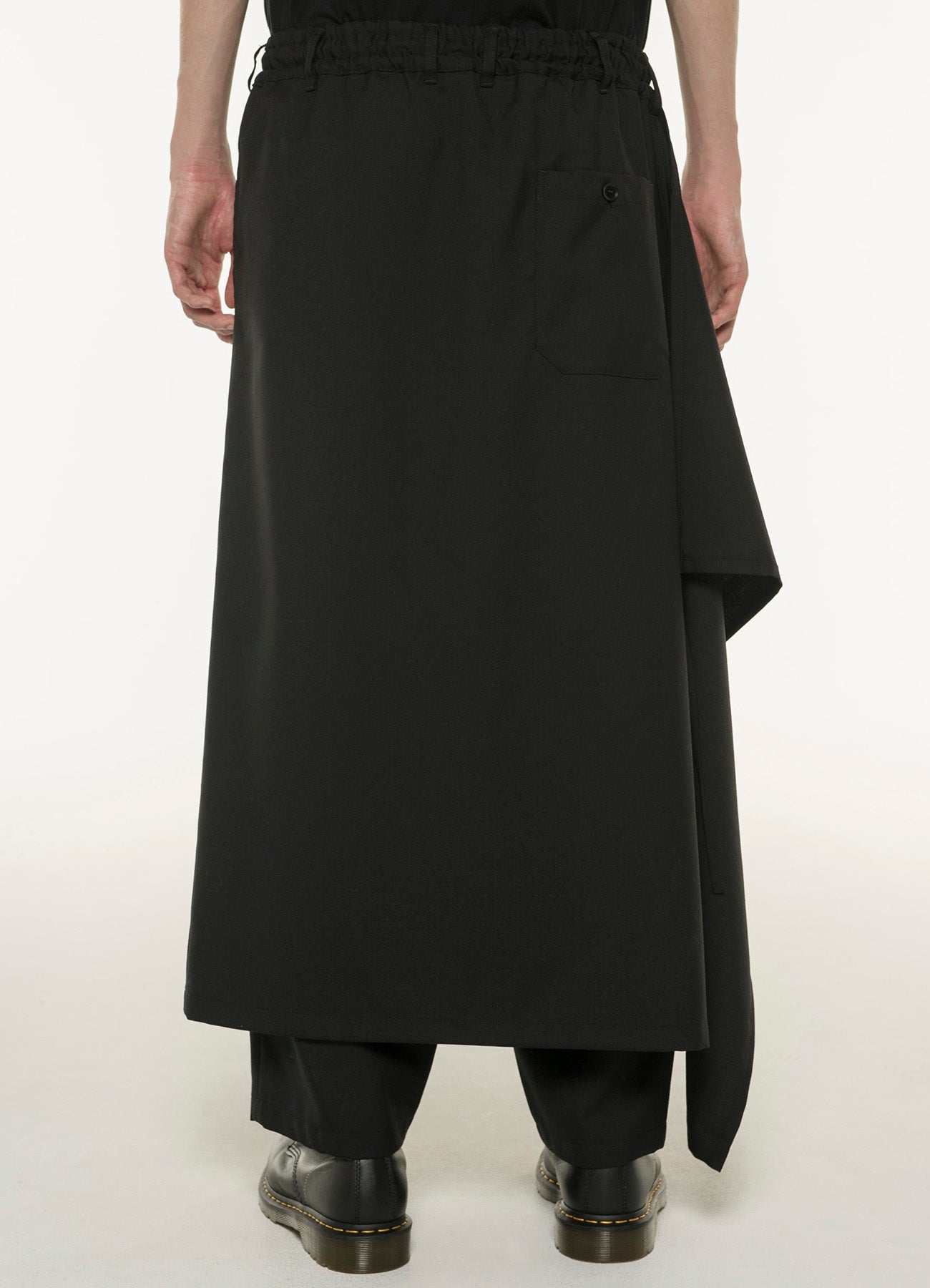 WOOL/POLYESTER GABARDINE 3-WAY WRAP PANTS