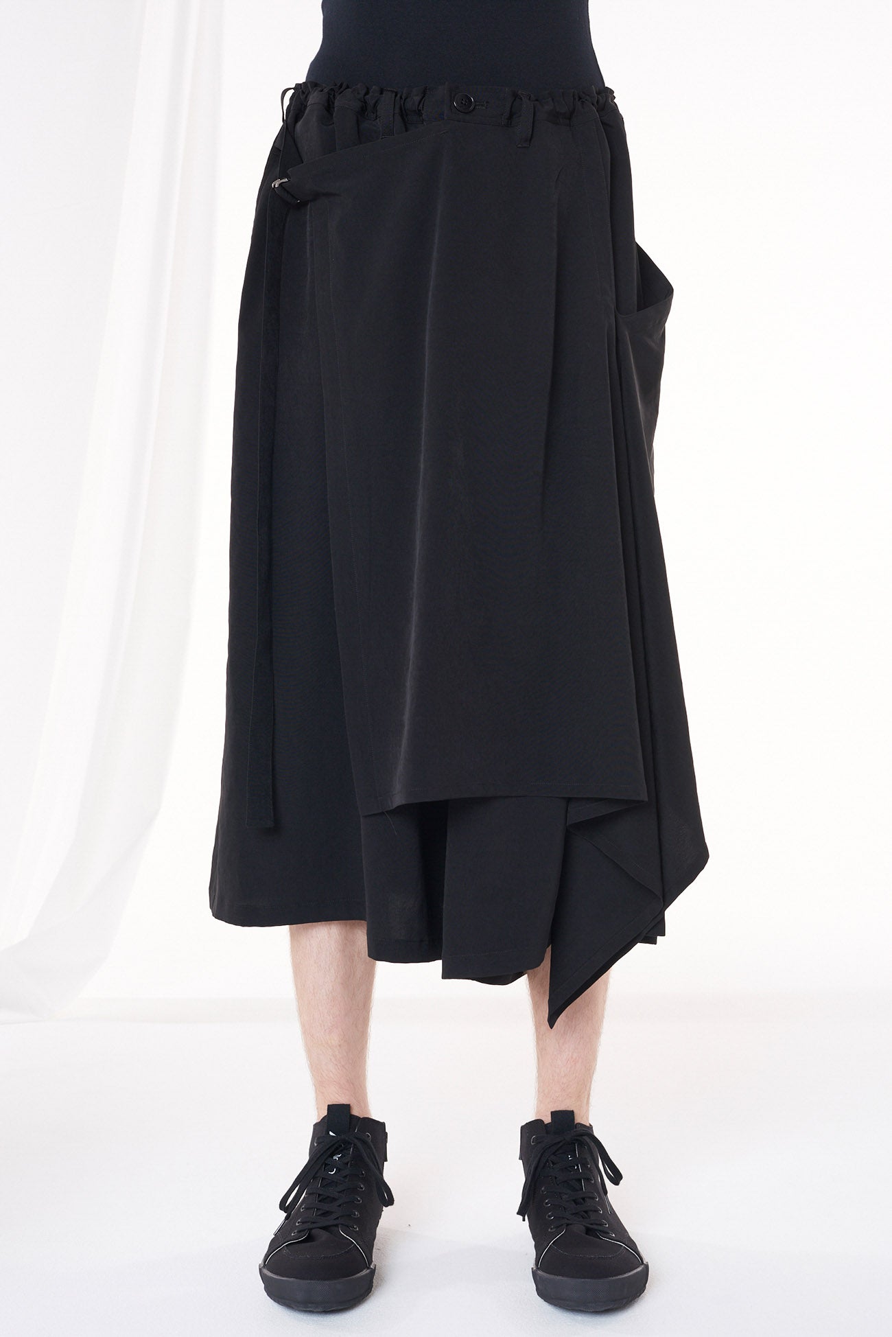 CREPE de CHINE FLARED WRAP PANTS – THE SHOP YOHJI YAMAMOTO