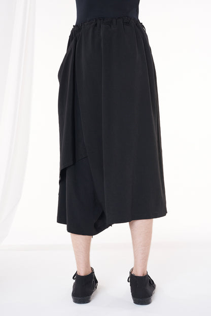 CREPE de CHINE FLARED WRAP PANTS