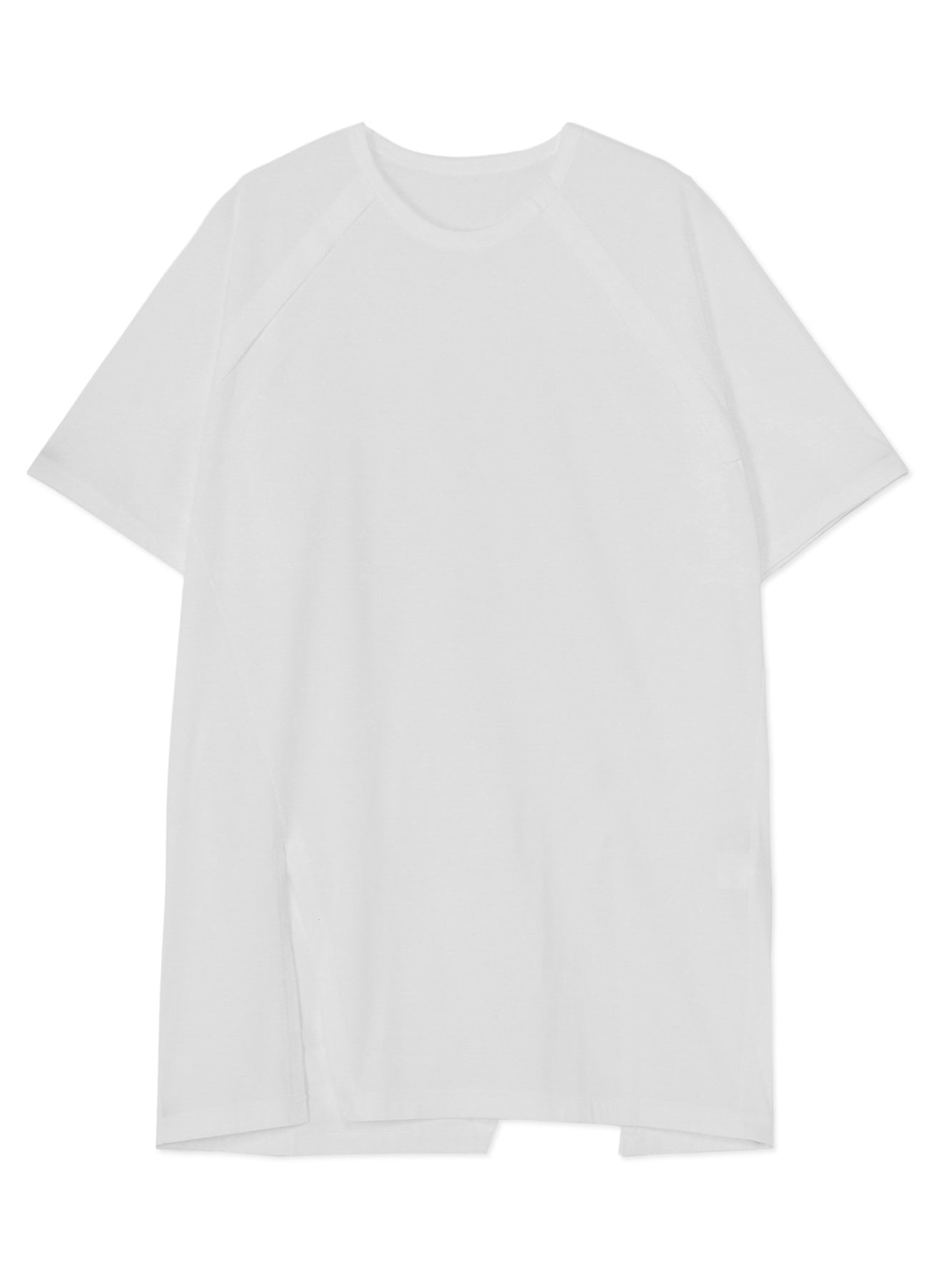 COTTON JERSEY FRONT RAGLAN SLIT T-SHIRT SHORT SLEEVES