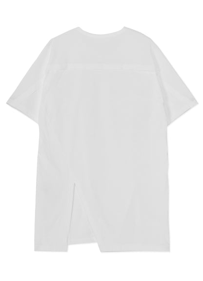 COTTON JERSEY FRONT RAGLAN SLIT T-SHIRT SHORT SLEEVES