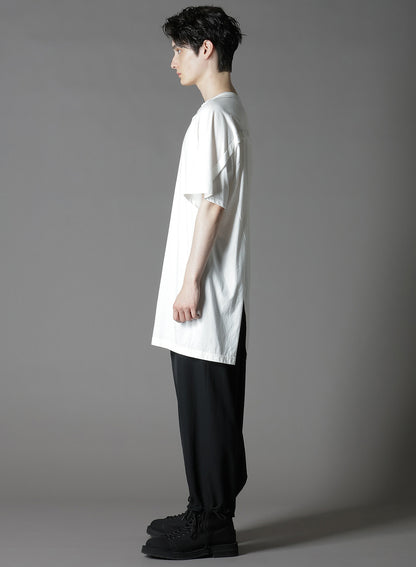 COTTON JERSEY FRONT RAGLAN SLIT T-SHIRT SHORT SLEEVES