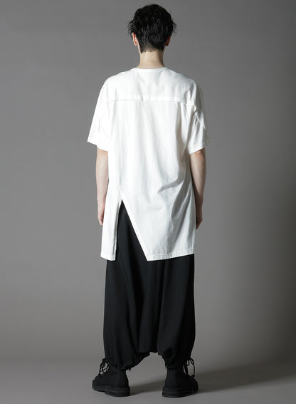 COTTON JERSEY FRONT RAGLAN SLIT T-SHIRT SHORT SLEEVES