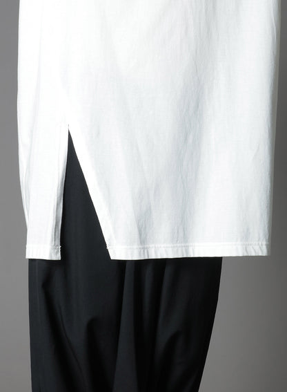 COTTON JERSEY FRONT RAGLAN SLIT T-SHIRT SHORT SLEEVES