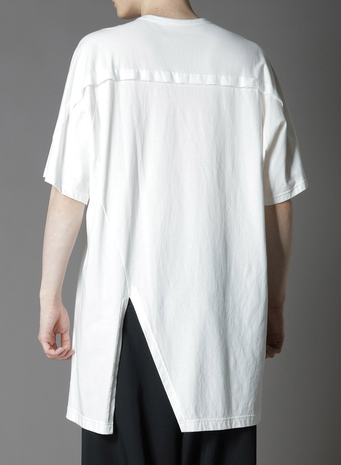COTTON JERSEY FRONT RAGLAN SLIT T-SHIRT SHORT SLEEVES