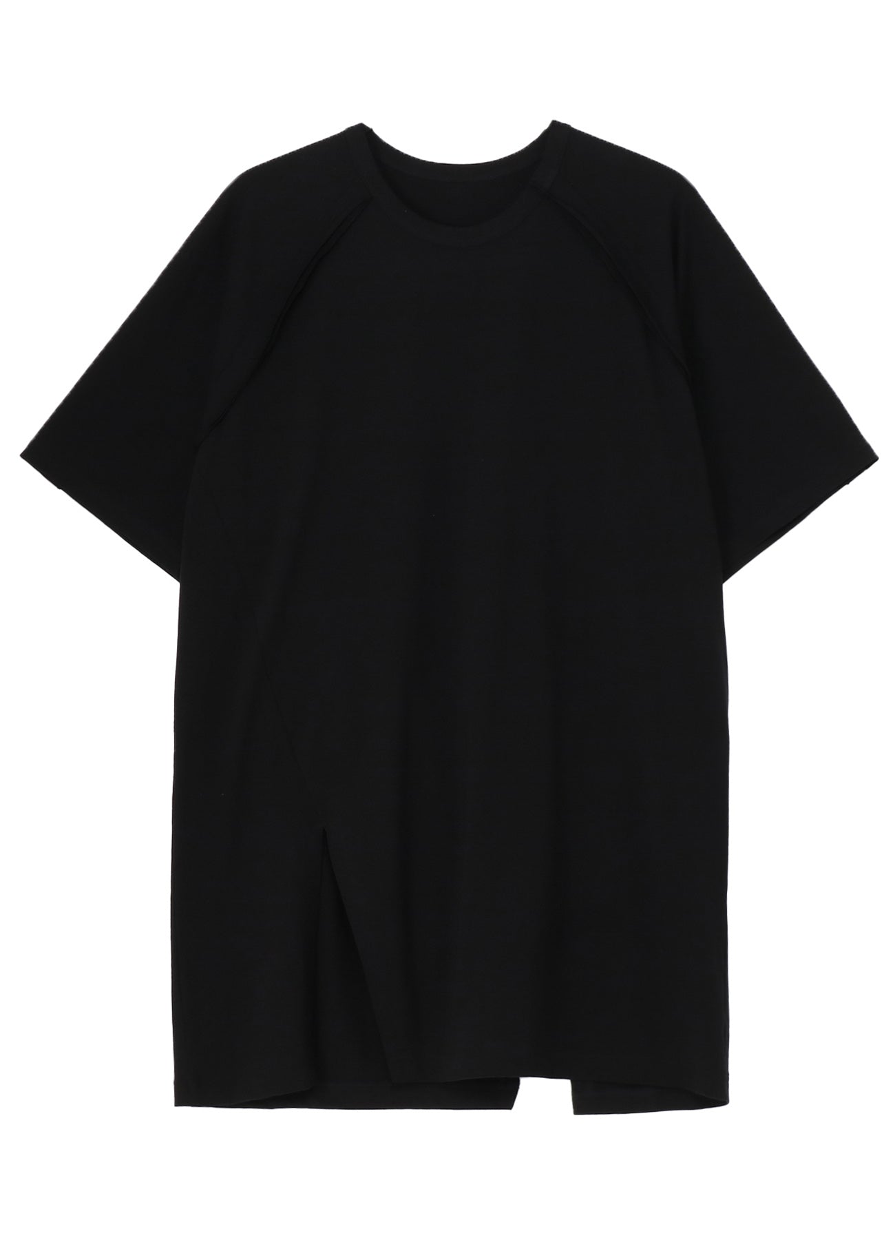 COTTON JERSEY FRONT RAGLAN SLIT T-SHIRT SHORT SLEEVES