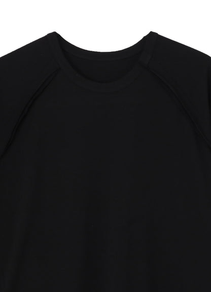 COTTON JERSEY FRONT RAGLAN SLIT T-SHIRT SHORT SLEEVES
