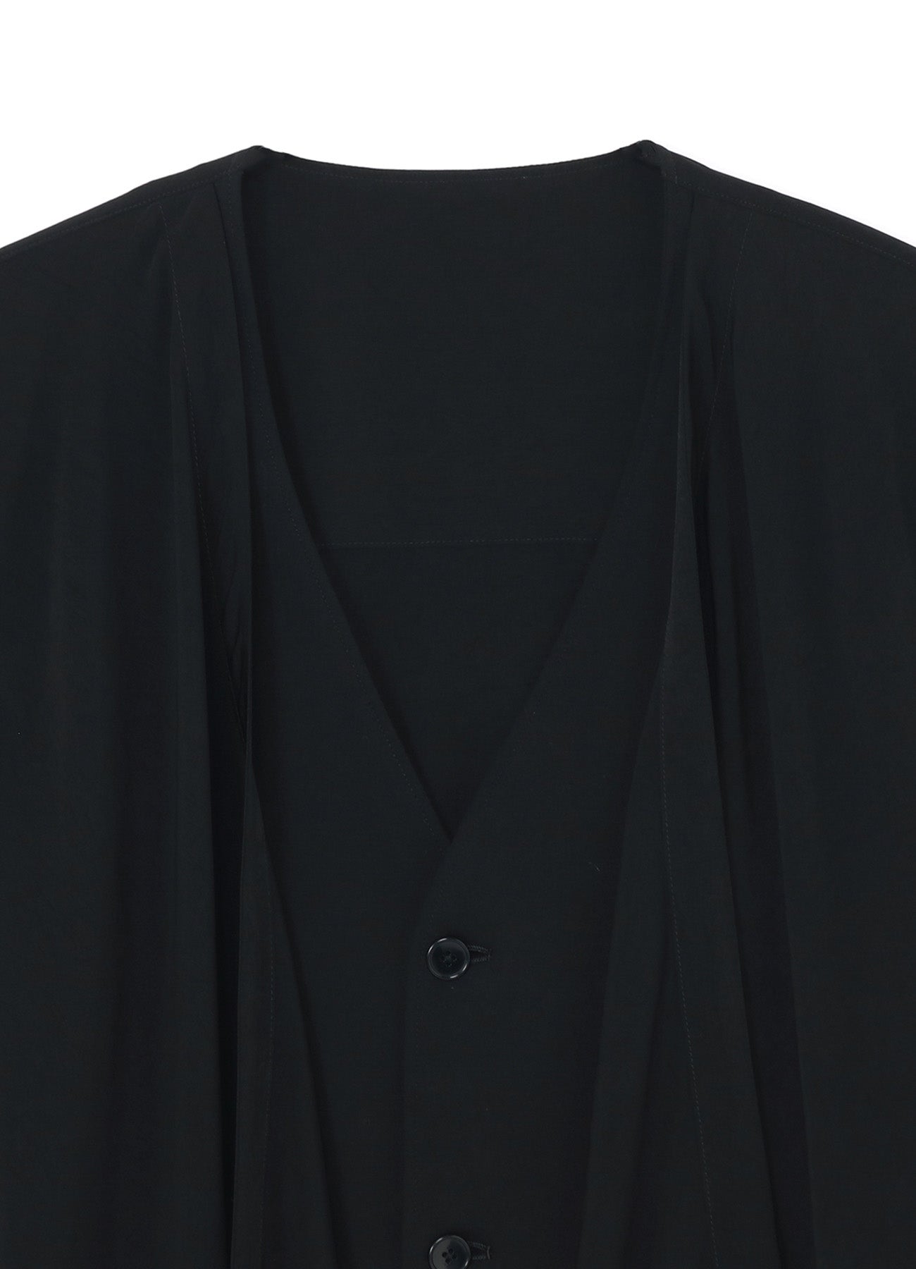 SILICON JERSEY+ CREPE DE CHINE FRONT DOUBLE FLOUNCE T-SHIRT