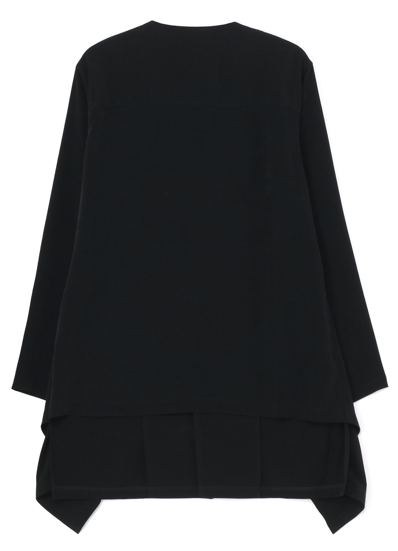 SILICON JERSEY+ CREPE DE CHINE FRONT DOUBLE FLOUNCE T-SHIRT