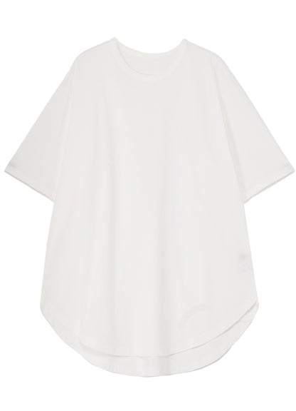 COTTON JERSEY HEM ROUND JUMBO T-SHIRT SHORT SLEEVES