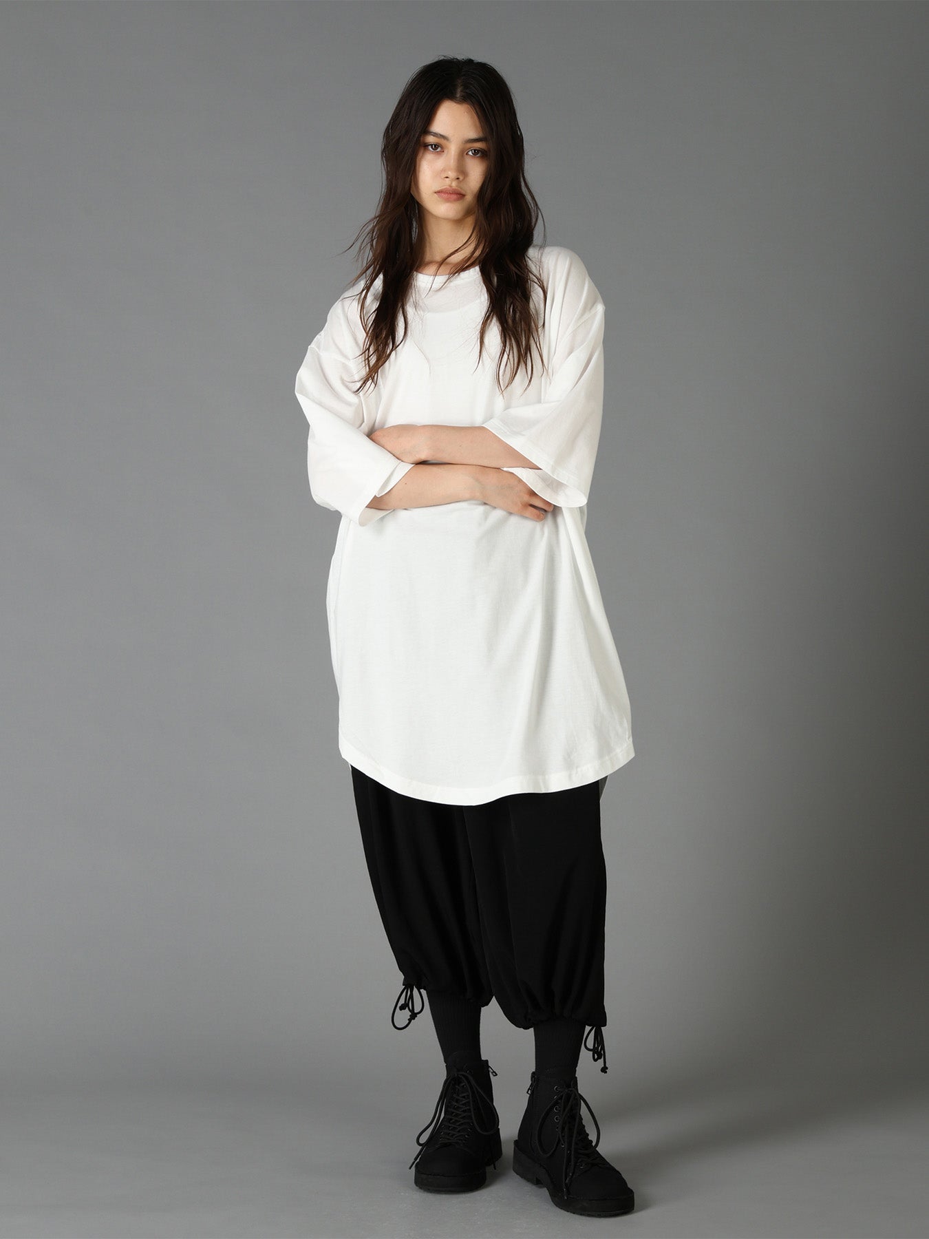 COTTON JERSEY HEM ROUND JUMBO T-SHIRT SHORT SLEEVES