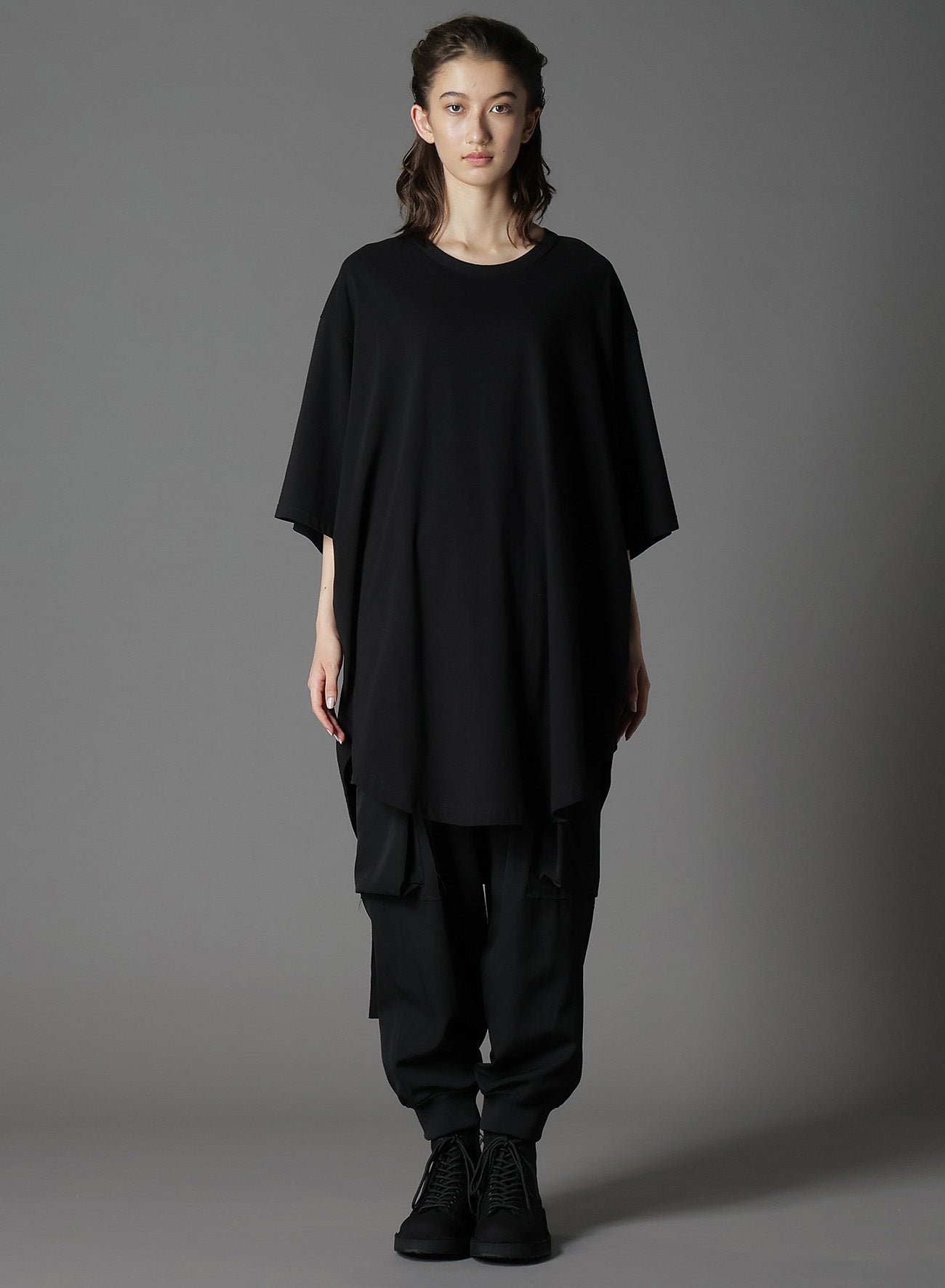 COTTON JERSEY HEM ROUND JUMBO T-SHIRT SHORT SLEEVES