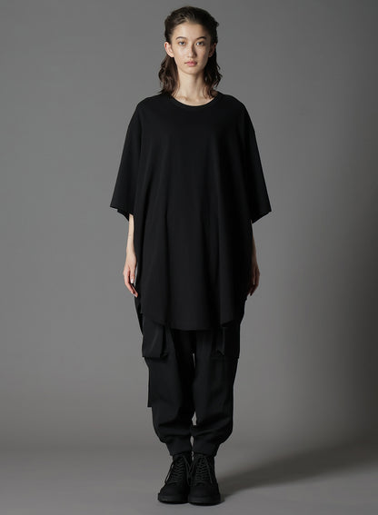 COTTON JERSEY HEM ROUND JUMBO T-SHIRT SHORT SLEEVES