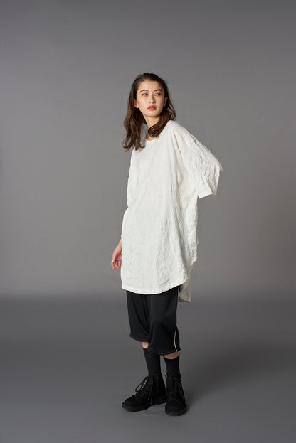 CATCH WASHER HEM ROUND JUMBO T-SHIRT SHORT SLEEVES