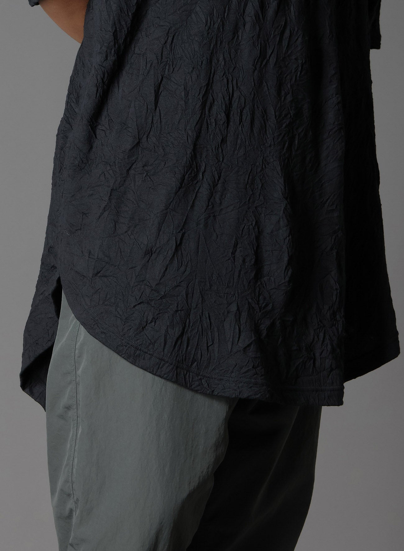 CATCH WASHER HEM ROUND JUMBO T-SHIRT SHORT SLEEVES