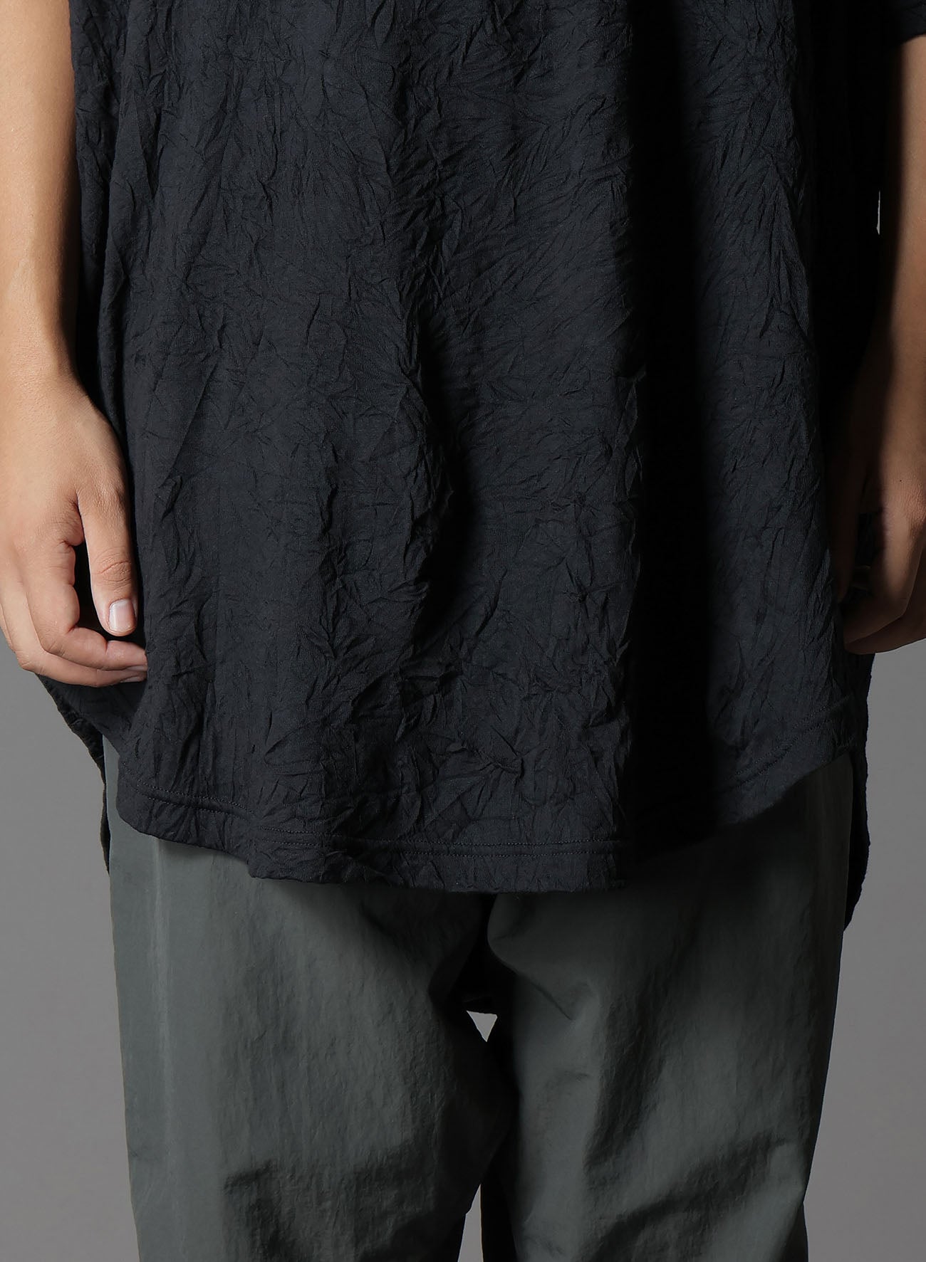 CATCH WASHER HEM ROUND JUMBO T-SHIRT SHORT SLEEVES