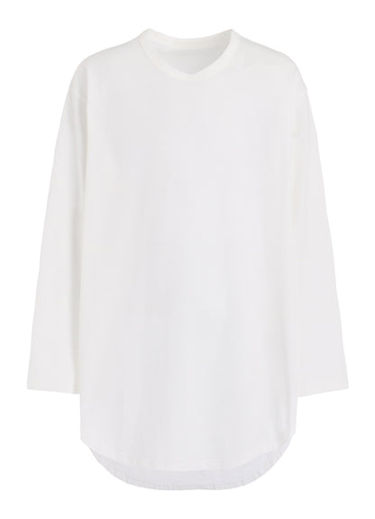 COTTON JERSEY HEM ROUND JUMBO T-SHIRT LONG SLEEVES
