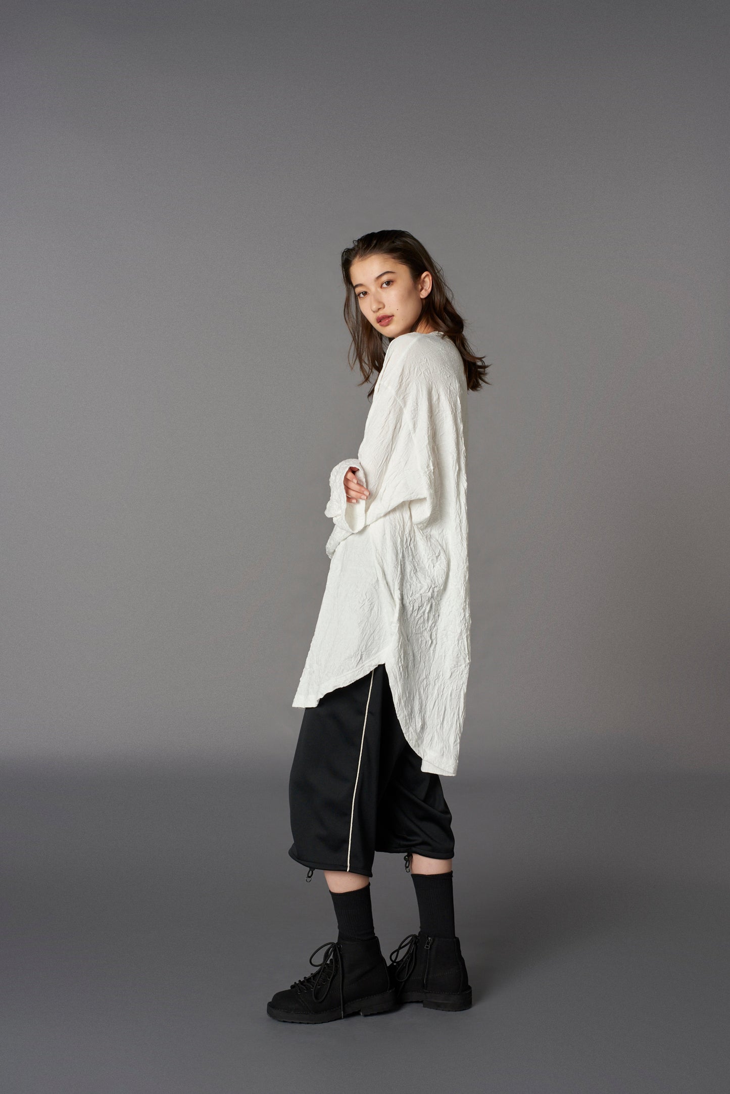 CATCH WASHER HEM ROUND JUMBO T-SHIRT LONG SLEEVES