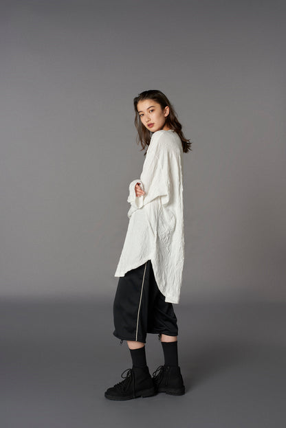 CATCH WASHER HEM ROUND JUMBO T-SHIRT LONG SLEEVES