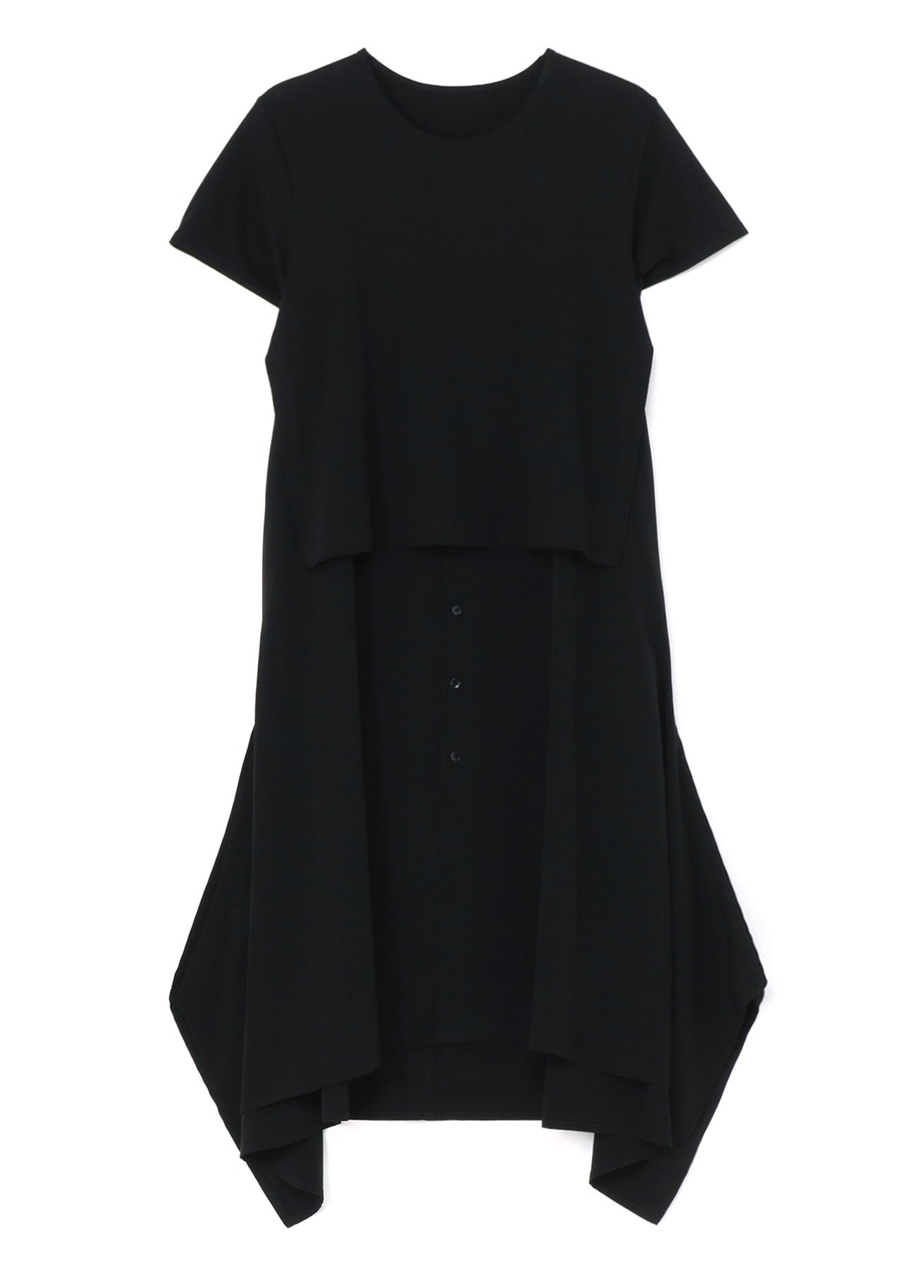 SILICON JERSEY+ CREPE DE CHINE DOCKING T-DRESS