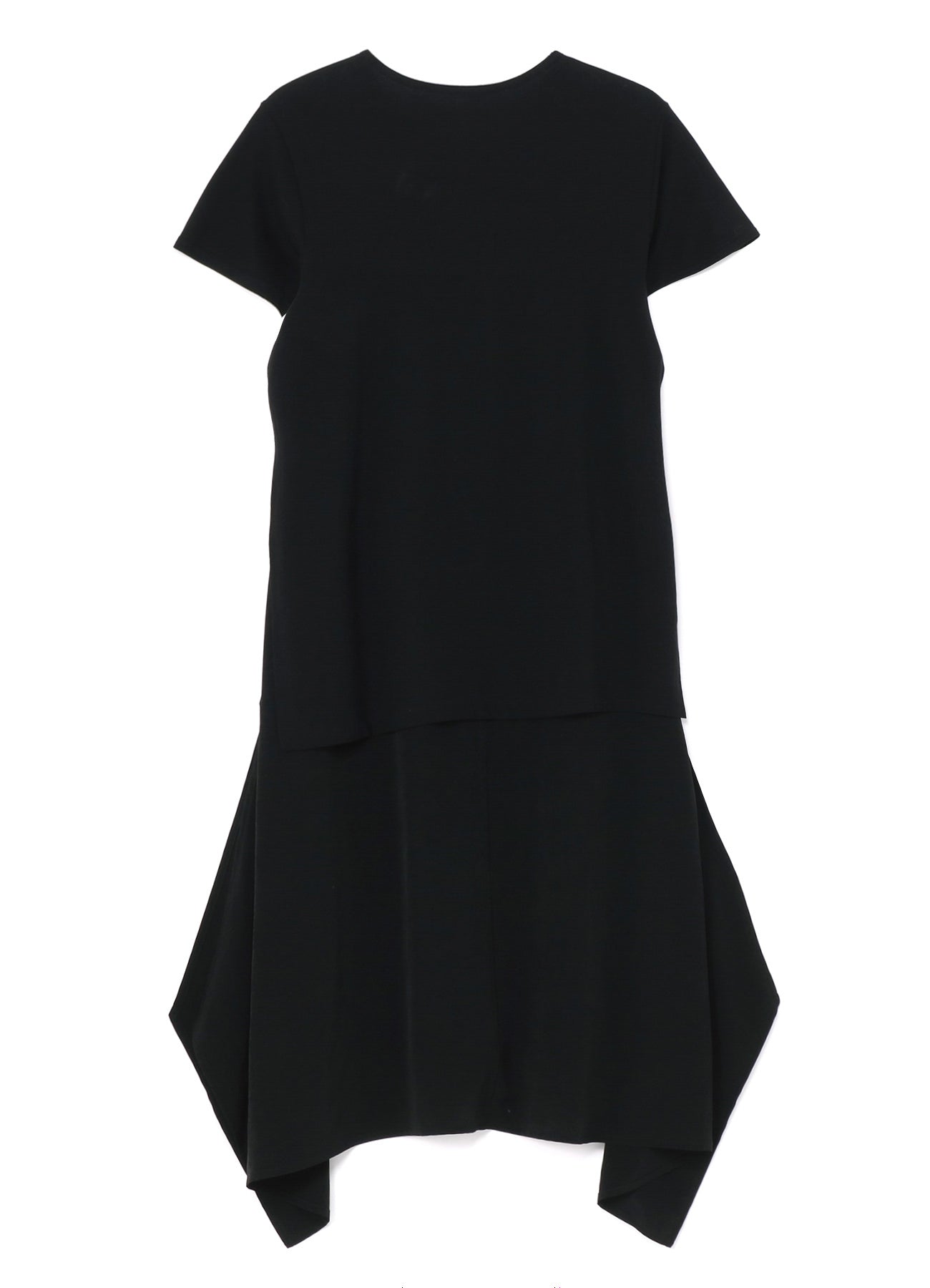 SILICON JERSEY+ CREPE DE CHINE DOCKING T-DRESS