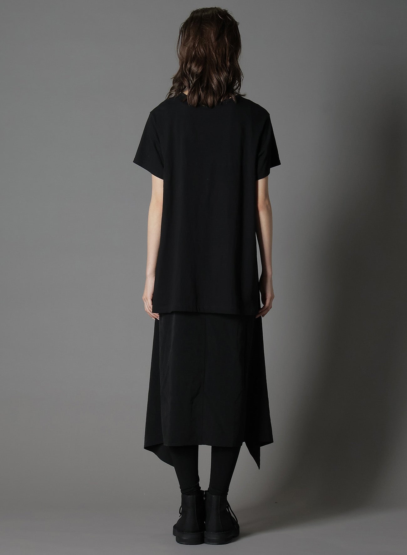 SILICON JERSEY+ CREPE DE CHINE DOCKING T-DRESS