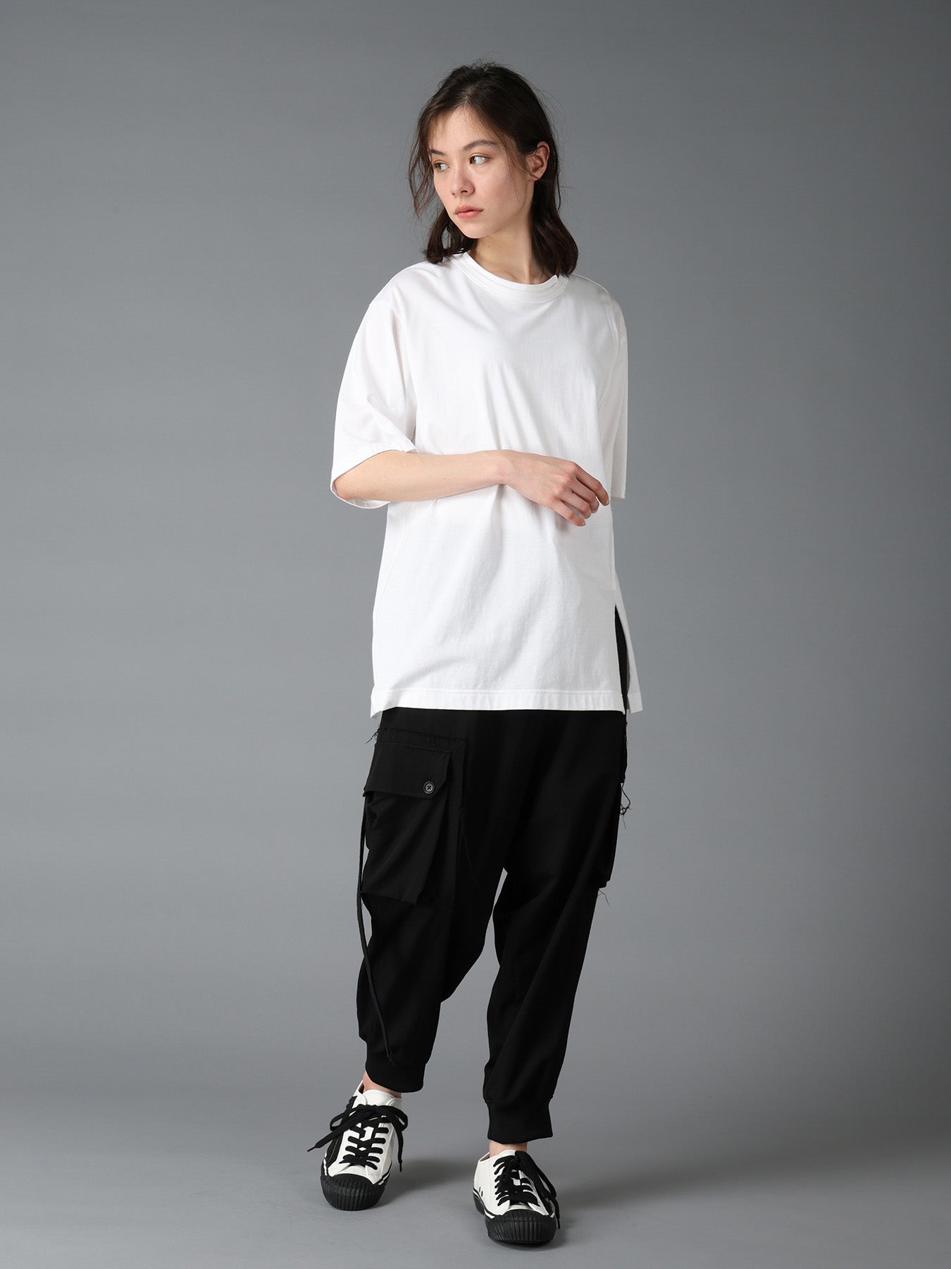 COTTON JERSEY MIX TIERED SHORT SLEEVED T
