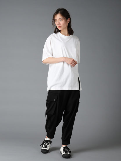 COTTON JERSEY MIX TIERED SHORT SLEEVED T
