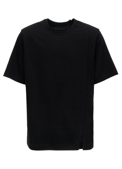 COTTON JERSEY MIX TIERED SHORT SLEEVED T