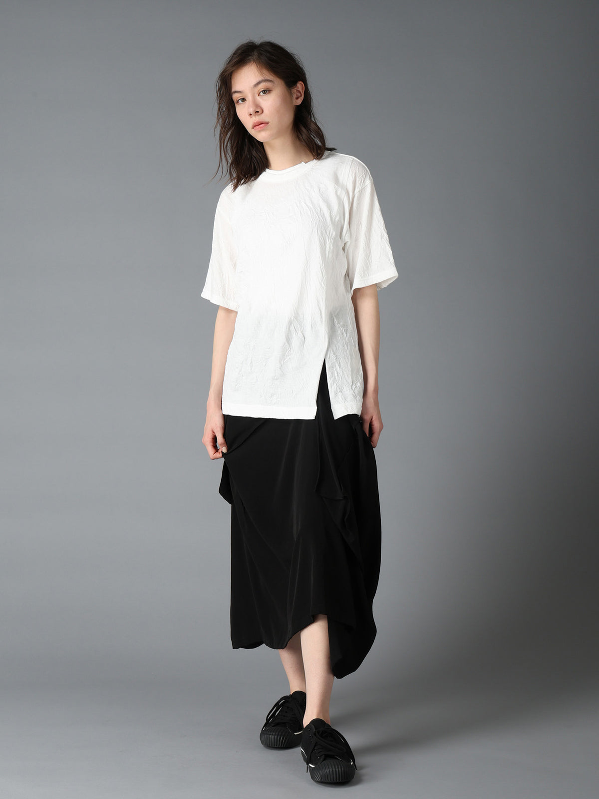 CATCH WASHER MIX TIERED SHORT SLEEVED T