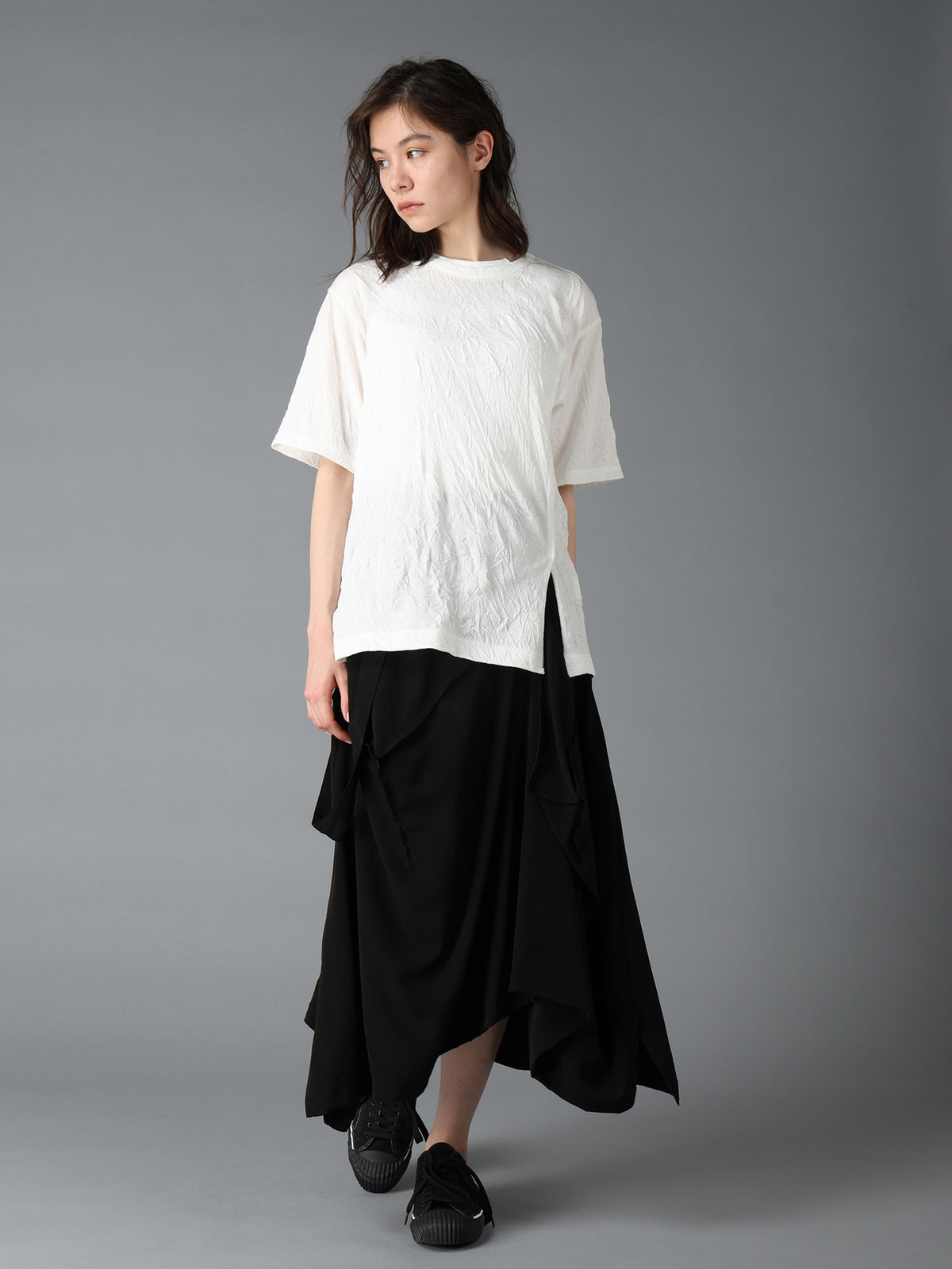 CATCH WASHER MIX TIERED SHORT SLEEVED T